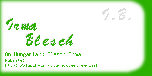 irma blesch business card